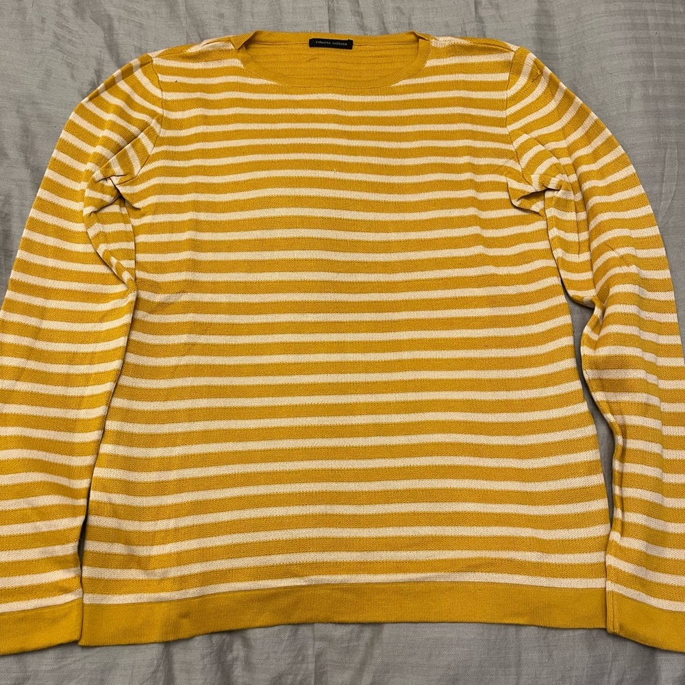 Made in Italy Gold Striped Sweater Size 48 Men’s Medium
